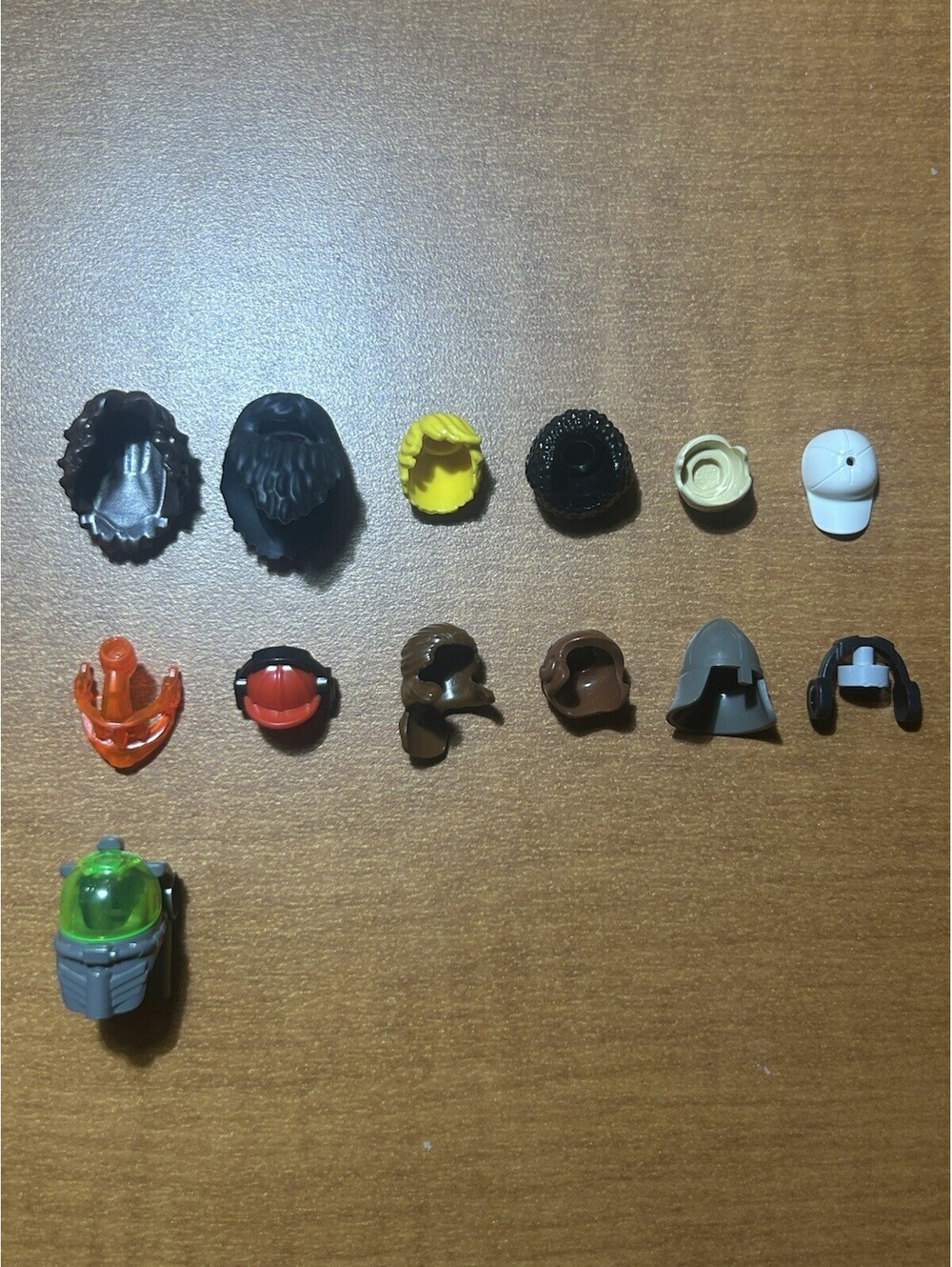 LEGO Minifig Headgear Lot Hats Helmets Hair Masks Visor 13pc